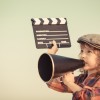 Kid shouting through megaphone