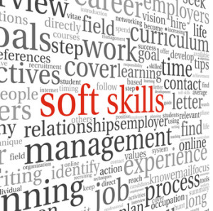 Soft skills concept on white