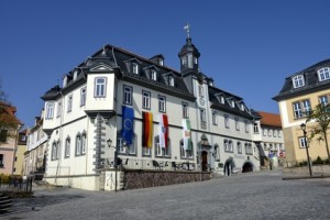 Rathaus von Ilmenau, Stadtverwaltung, Thüringen, am Marktplatz