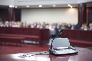 microphone at court house