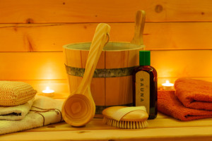 sauna interior and sauna accessories